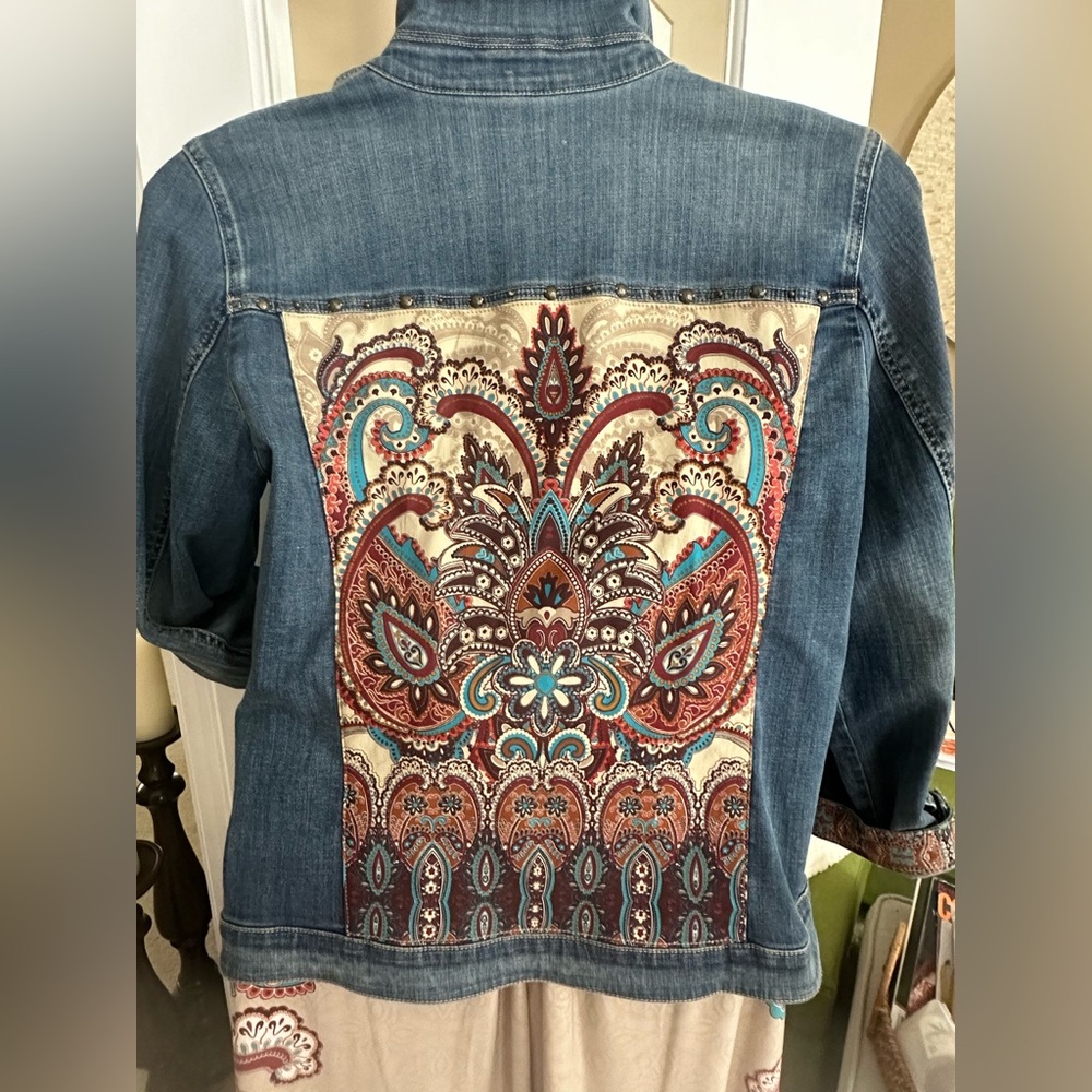 EUC Paisley Denim jacket & Paisley Palazzo pants